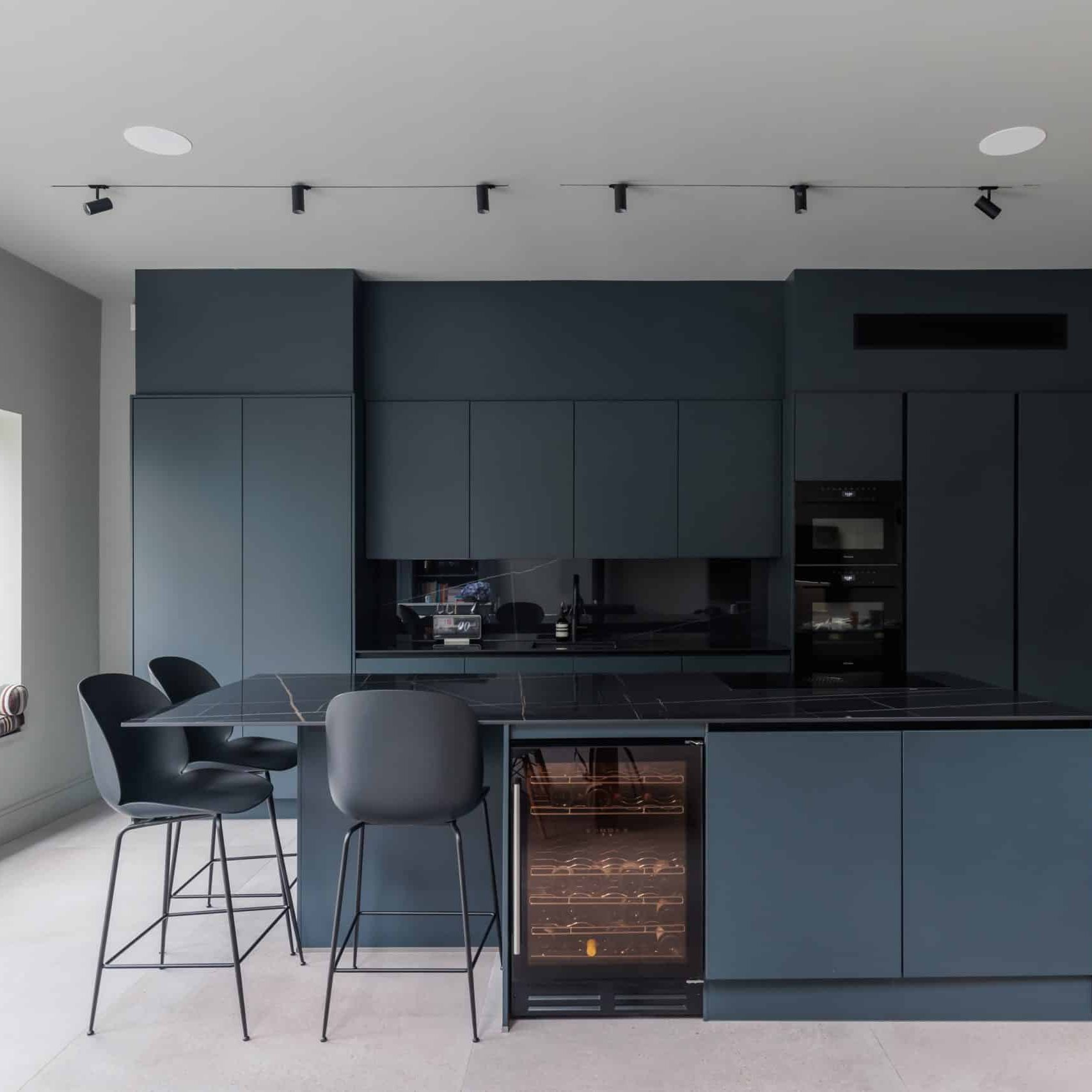 Dark Modern Handleless German Kitchen